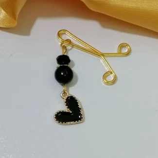 گیره روسری دو شاخه آویز قلبی