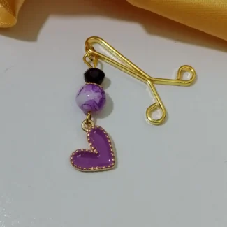 گیره روسری دو شاخه آویز قلبی